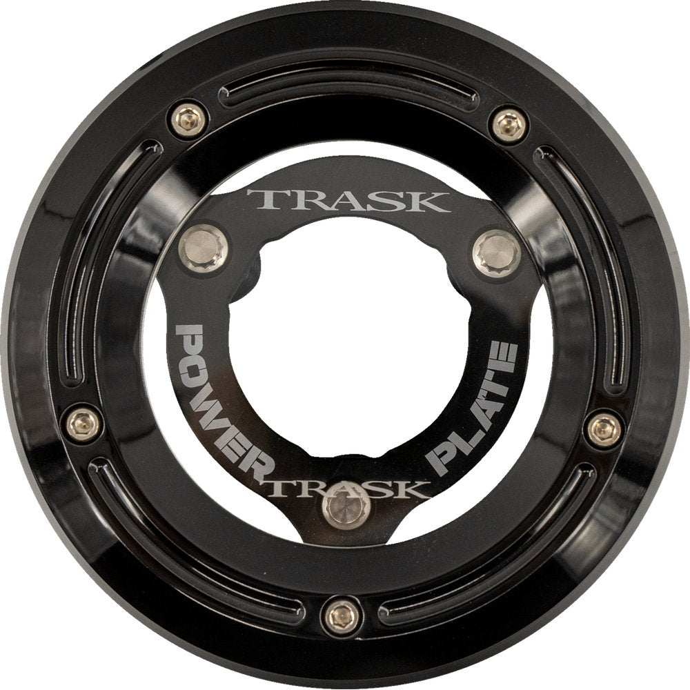 TRASK Derby Cover with Power Plate - Black - Kit - '18-'25 Softail TM-0052-BK-BK