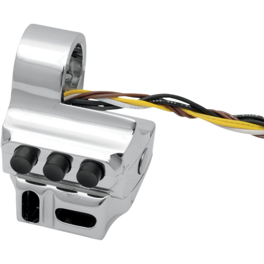 PERFORMANCE MACHINE (PM) Control Switch Housing - Left Side - Hydraulic Clutch - Five Button - Chrome 0062-2043-CH
