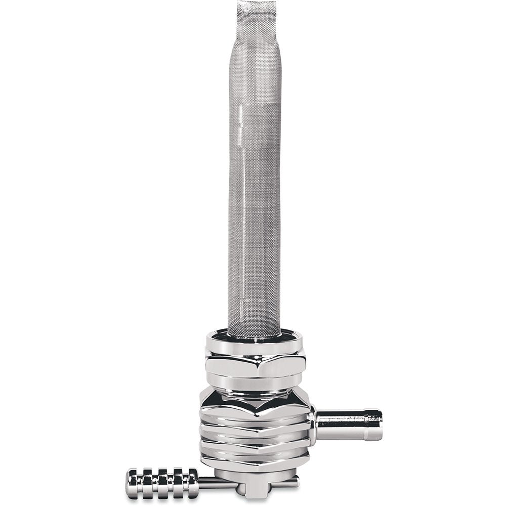 PINGEL Hex Fuel Valve - Finned Chrome - 22 mm 6311-CHF
