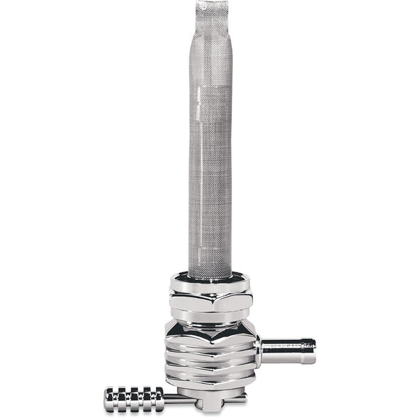PINGEL Hex Fuel Valve - Finned Chrome - 22 mm 6311-CHF