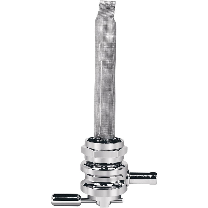 PINGEL Round Fuel Valve - Wave Chrome - 22 mm 6311-CRW