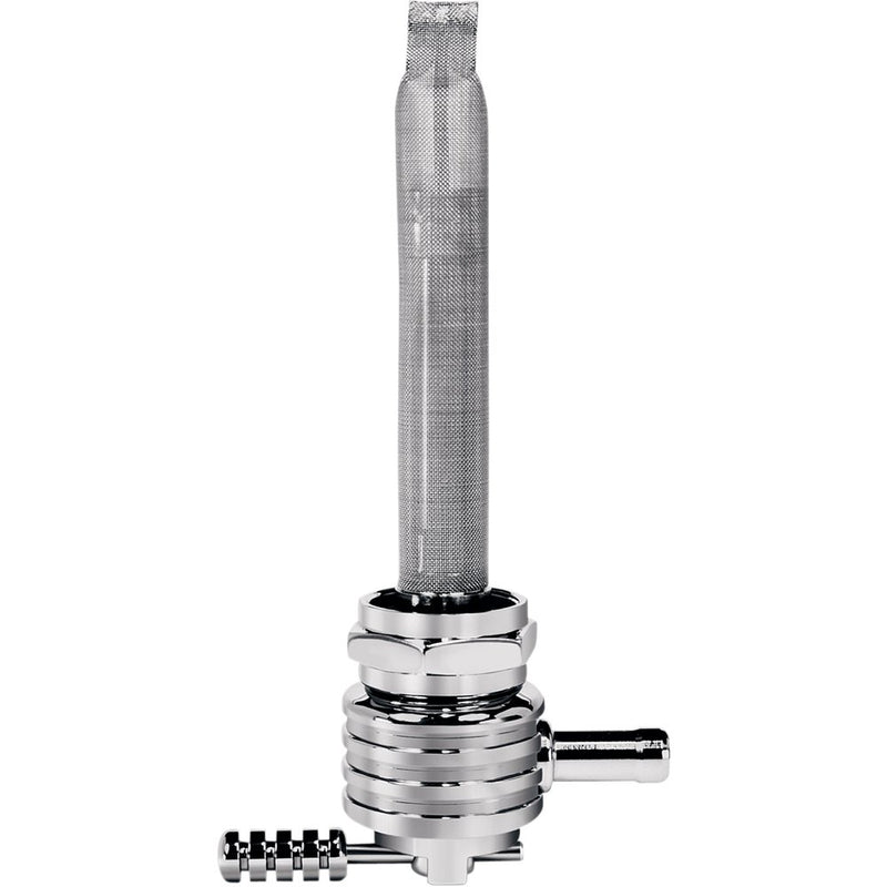 PINGEL Round Fuel Valve - Finned Chrome - 22 mm 6311-CRF