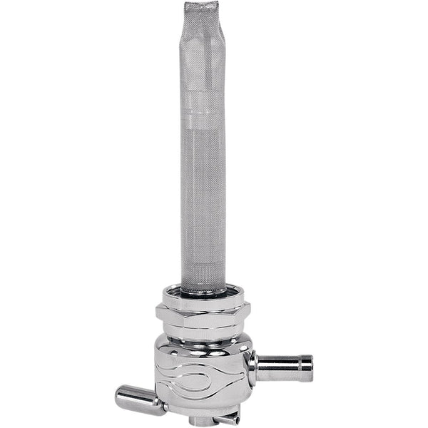 PINGEL Round Fuel Valve - Flamed Chrome - 22 mm 6311-CF