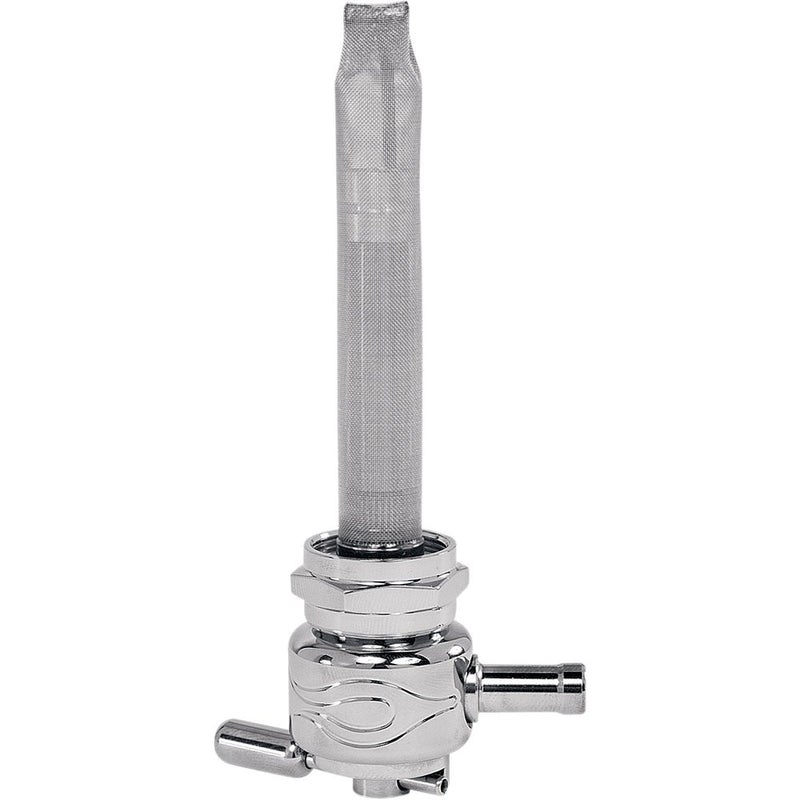 PINGEL Round Fuel Valve - Flamed Chrome - 22 mm 6311-CF