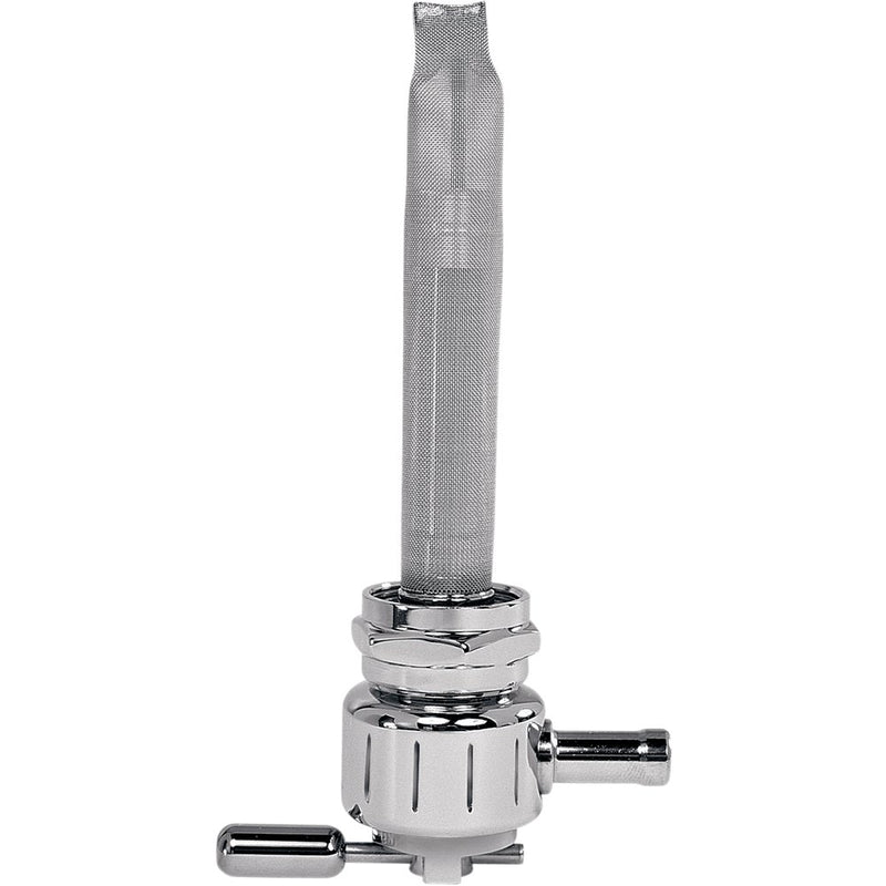 PINGEL Round Fuel Valve - Grooved Chrome - 22 mm 6311-CG