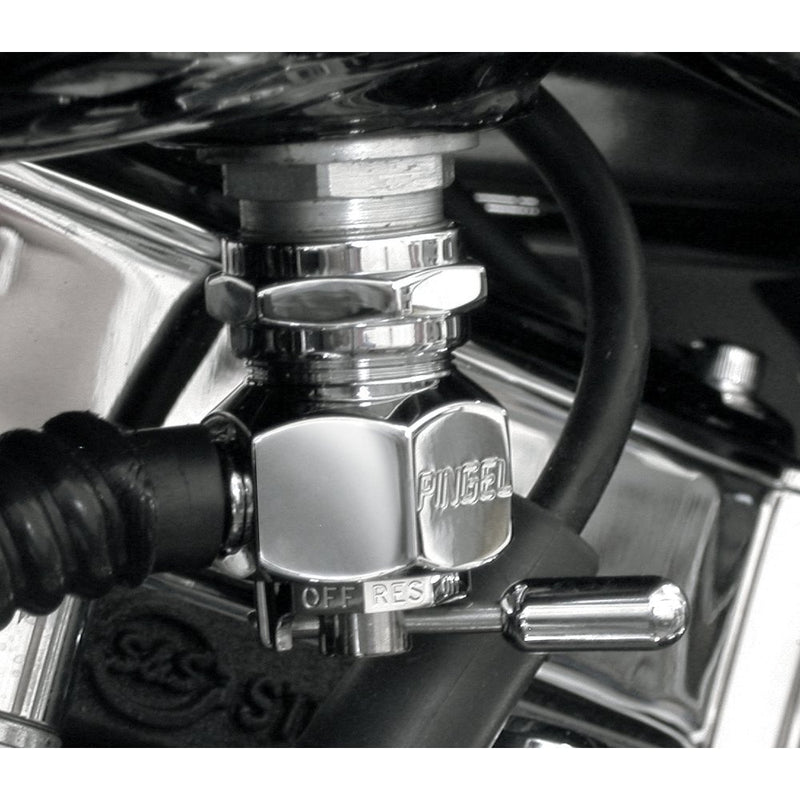 PINGEL Round Fuel Valve - Chrome - 22 mm 6311-CR