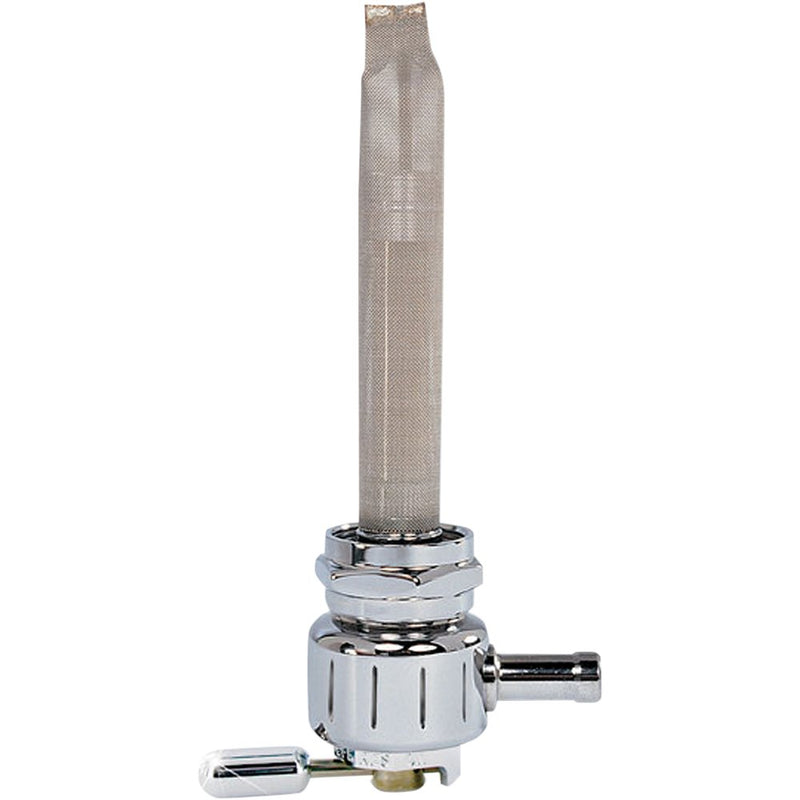 PINGEL Round Fuel Valve - Grooved Chrome - 22 mm 4311-CG