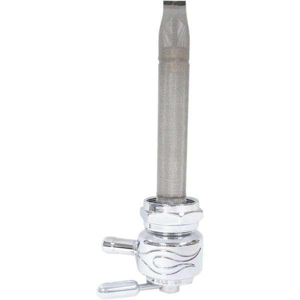 PINGEL Round Fuel Valve - Flamed Chrome - 22 mm 1311-CF