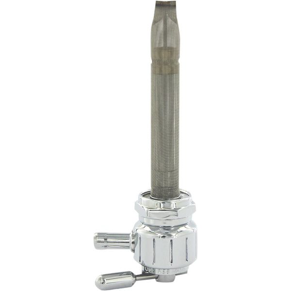 PINGEL Round Fuel Valve - Grooved Chrome - 22 mm 1311-CG