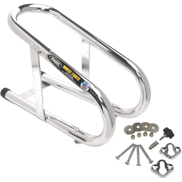 PINGEL Wheel Chock - Removable - Chrome - 3-1/2