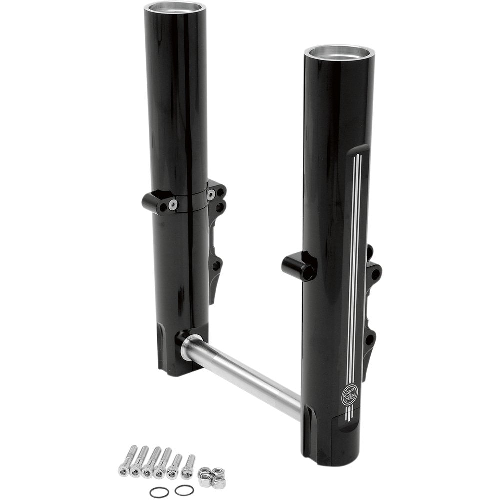 PERFORMANCE MACHINE (PM) Fork Leg Kit - Black - Lower - Dual Disc - Contrast Cut - '08-'13 0208-2056-BM