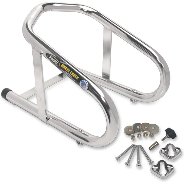 PINGEL Wheel Chock - Removable - Chrome - 6-1/2