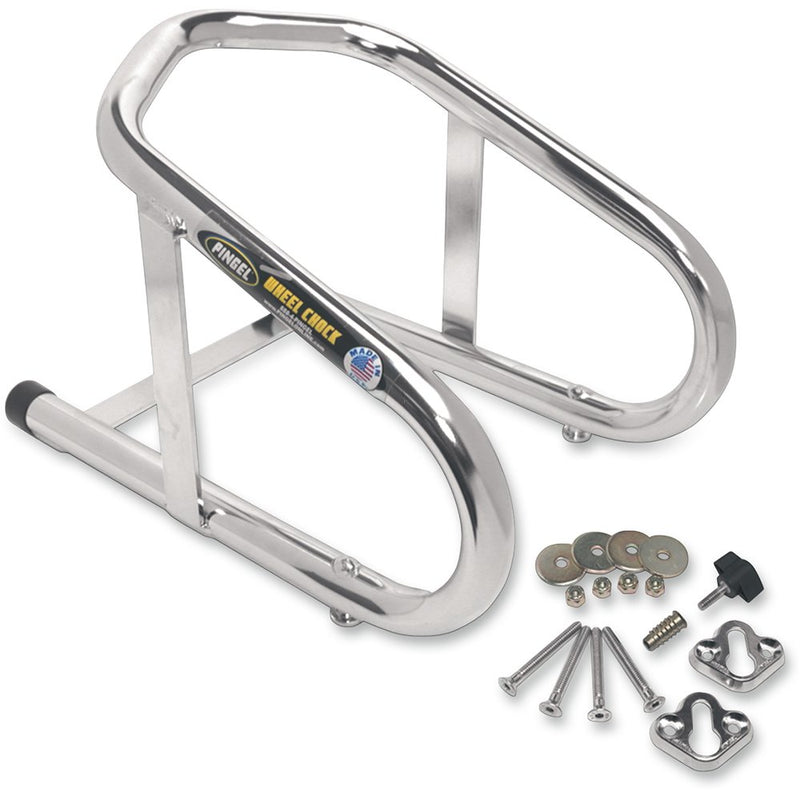 PINGEL Wheel Chock - Removable - Chrome - 6-1/2" WC650