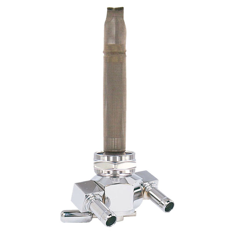 PINGEL Power Flo* Fuel Valve - 22 mm - Hex - 90? - Chrome 3311-D-CH