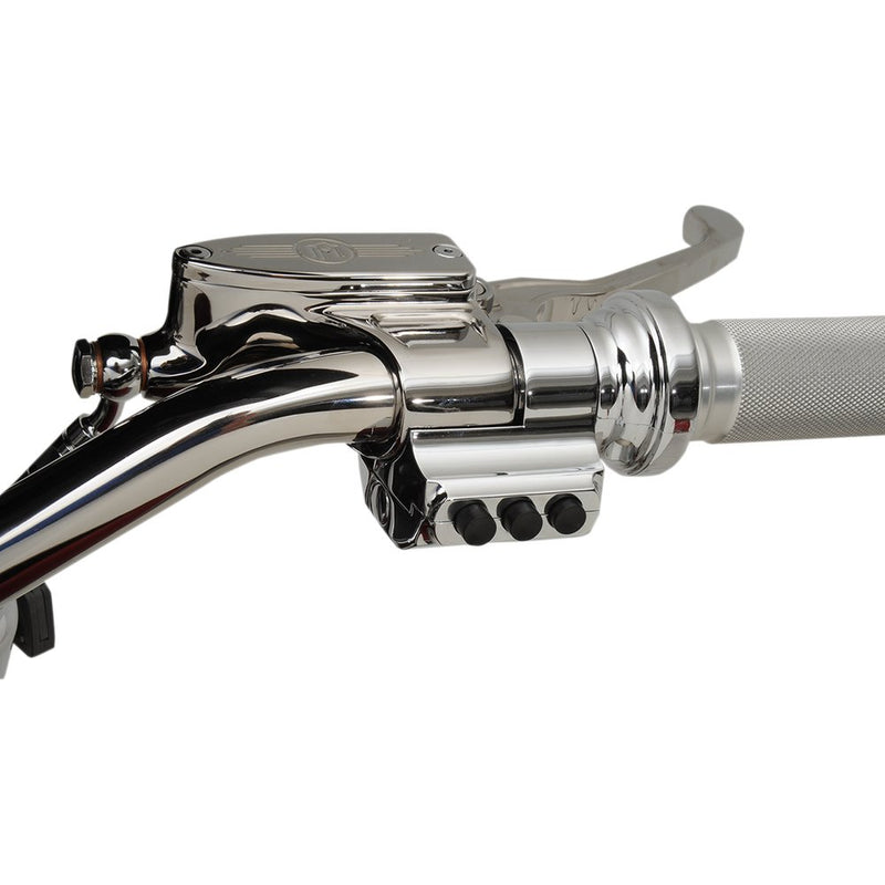 PERFORMANCE MACHINE (PM) Contour Billet Handlebar Switch - Right Side - Three Button - Chrome 0062-2032-CH