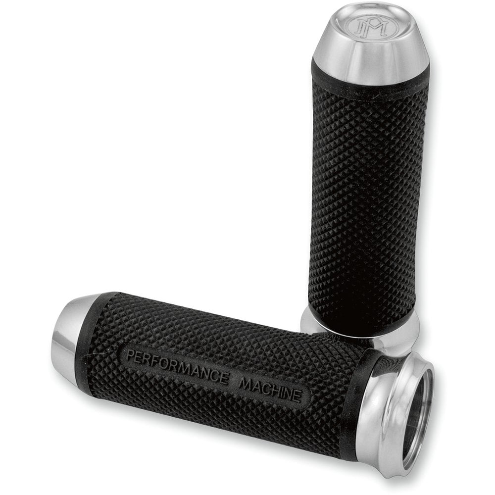 PERFORMANCE MACHINE (PM) Elite Custom Grips - Cable - Chrome 0063-2027-CH