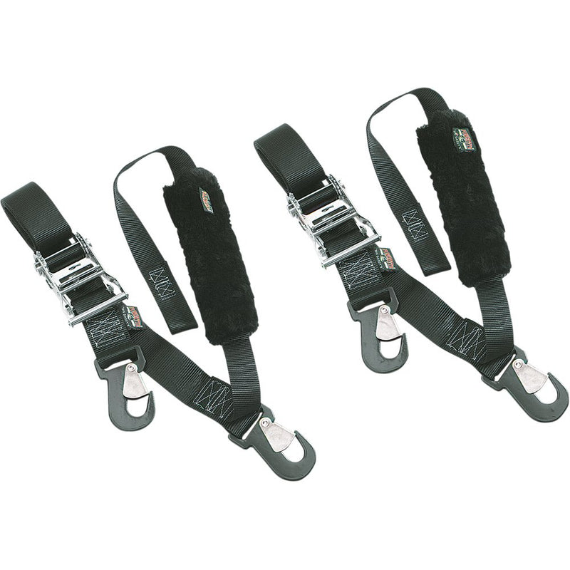 POWERTYE MFG. Big Daddy Tie-Downs - 2" - 2 Snap-hook Ends - Sewn-in Soft-Tye - Black 32582-S