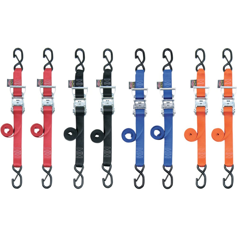 POWERTYE MFG. Ratchet Tie-Downs - 1-1/2" x 6-1/2' - Black 30572-S