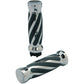 PRO-ONE PERF.MFG. Custom Twisted Rubber Grips - Cable - Chrome 490010