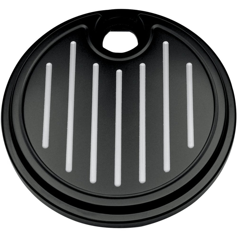 PRO-ONE PERF.MFG. Fuel Door - Ball-Milled - Black 908315B