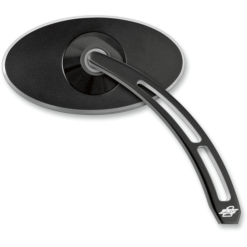 PRO-ONE PERF.MFG. Mirror - Pro Street - Side View - Smooth - Oval - Black - Right 102600B