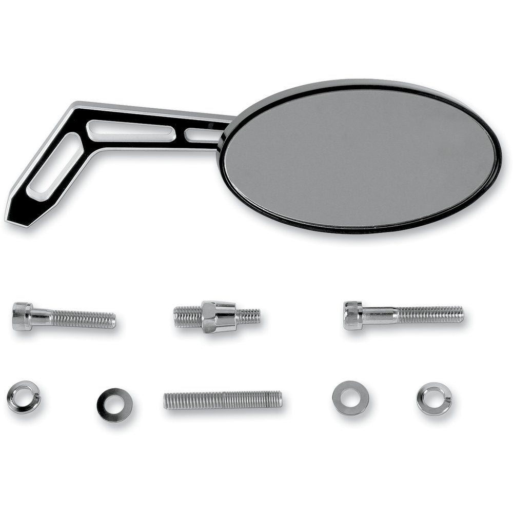 PRO-ONE PERF.MFG. Mirror - Weekend Warrior - Side View - Cut-Out - Oval - Black - Right 102320B