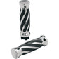PRO-ONE PERF.MFG. Custom Twisted Rubber Grips - Cable - Chrome 802440