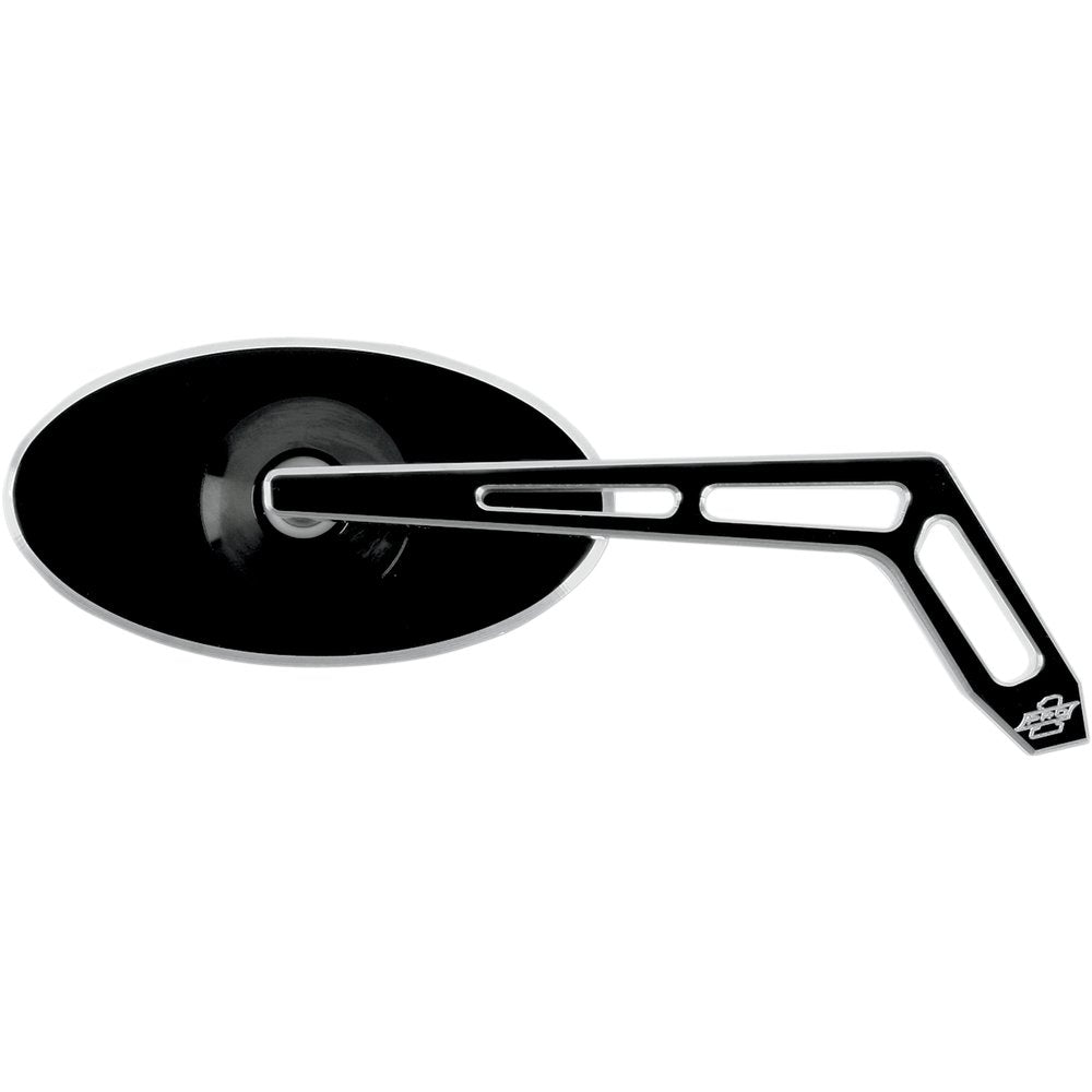 PRO-ONE PERF.MFG. Mirror - Weekend Warrior - Side View - Cut-Out - Oval - Black - Right 102320B