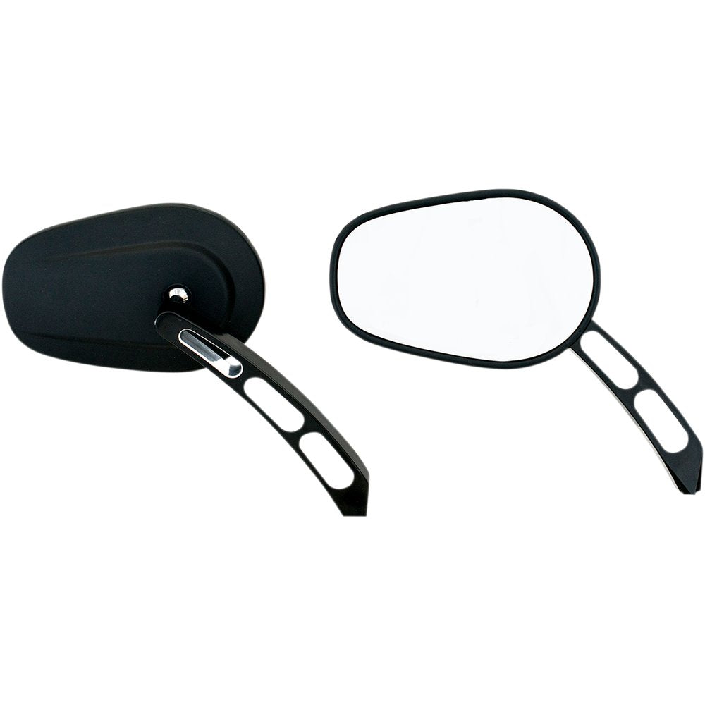 RIVCO PRODUCTS Mirror - Thru-Mount - Side View - Oval - Black MV305