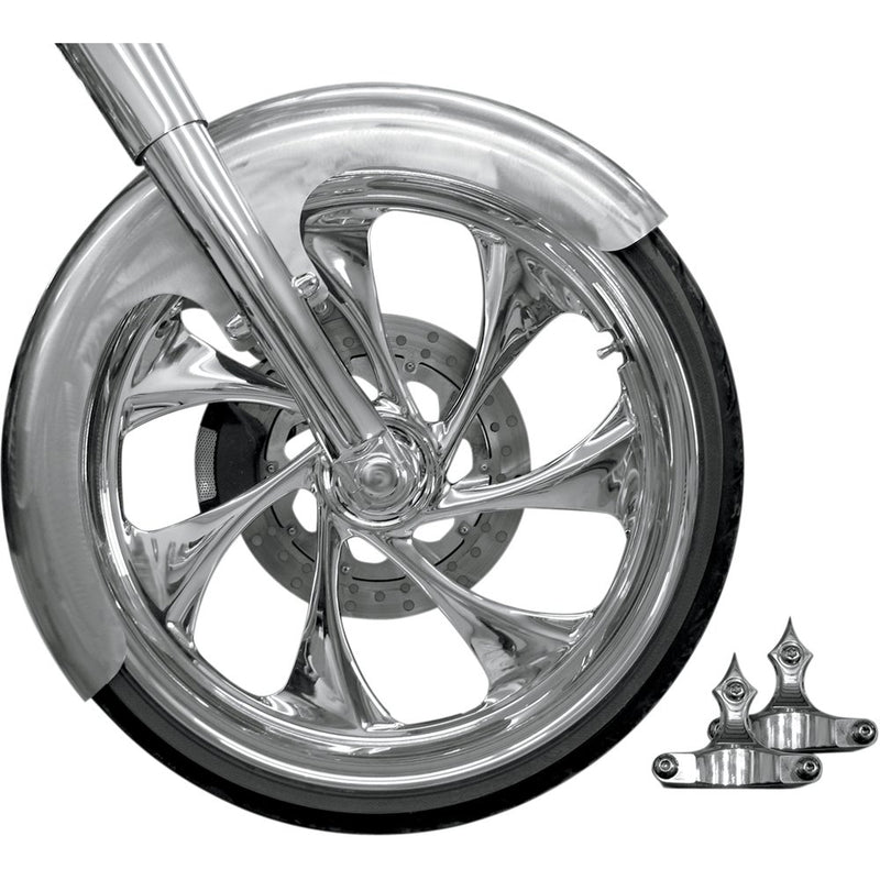 RC COMPONENTS Builder Front Fender Kit with Chrome Adapters - For 23" Wheel FNDRKT23
