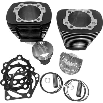 REVOLUTION PERFORMANCE, LLC Cylinder Kit - Monster Big Bore - 100" - Black w/Highlighted Fins - Evolution Big Twin '84-'99 RP201-210W
