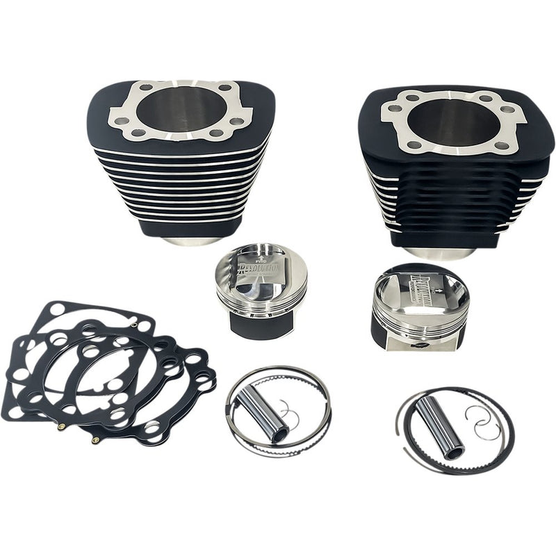 REVOLUTION PERFORMANCE, LLC Cylinder Kit - 1250 cc - Big Bore - Black with Highlighted Fins - XL1200 RP201-405W
