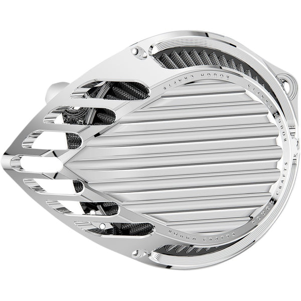 ROUGH CRAFTS Finned Air Cleaner - Chrome RC-600-004