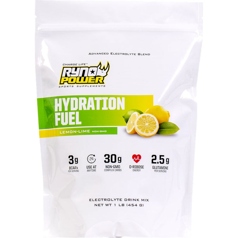 RYNO POWER Hydration Fuel Drink Mix - Lemon/Lime - 1 lb - 10 Servings 1LB-HYD-LL