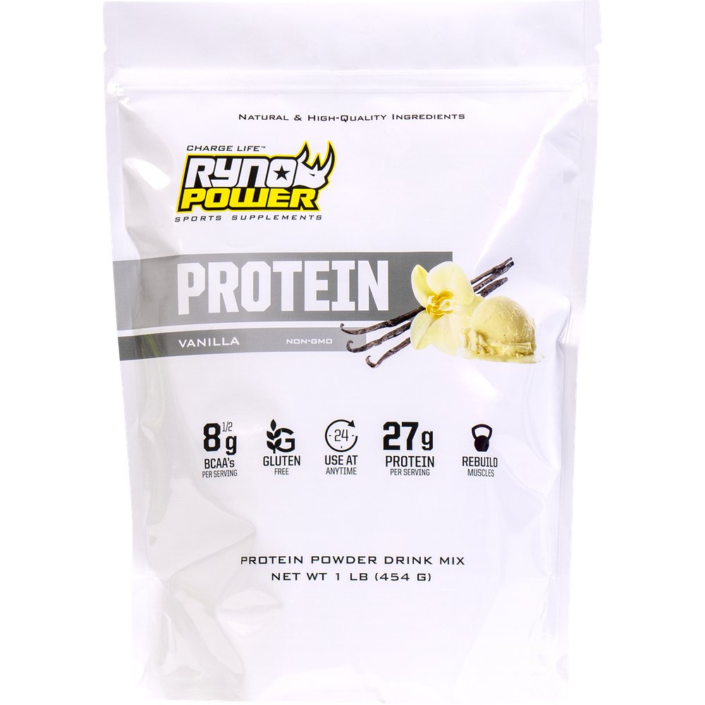 RYNO POWER Protein Powder - Vanilla - 1 lb - 10 Servings 1LB-PPV