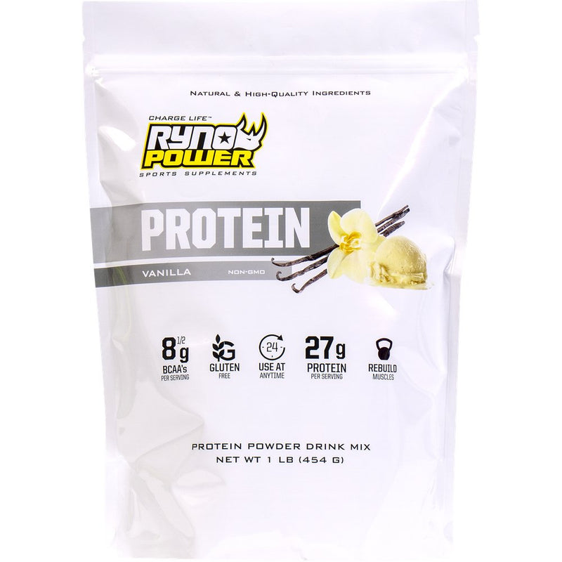 RYNO POWER Protein Powder - Vanilla - 1 lb - 10 Servings 1LB-PPV