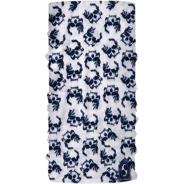 SCHAMPA & DIRT SKINS Skulls Neck Tube - White TUBE-84