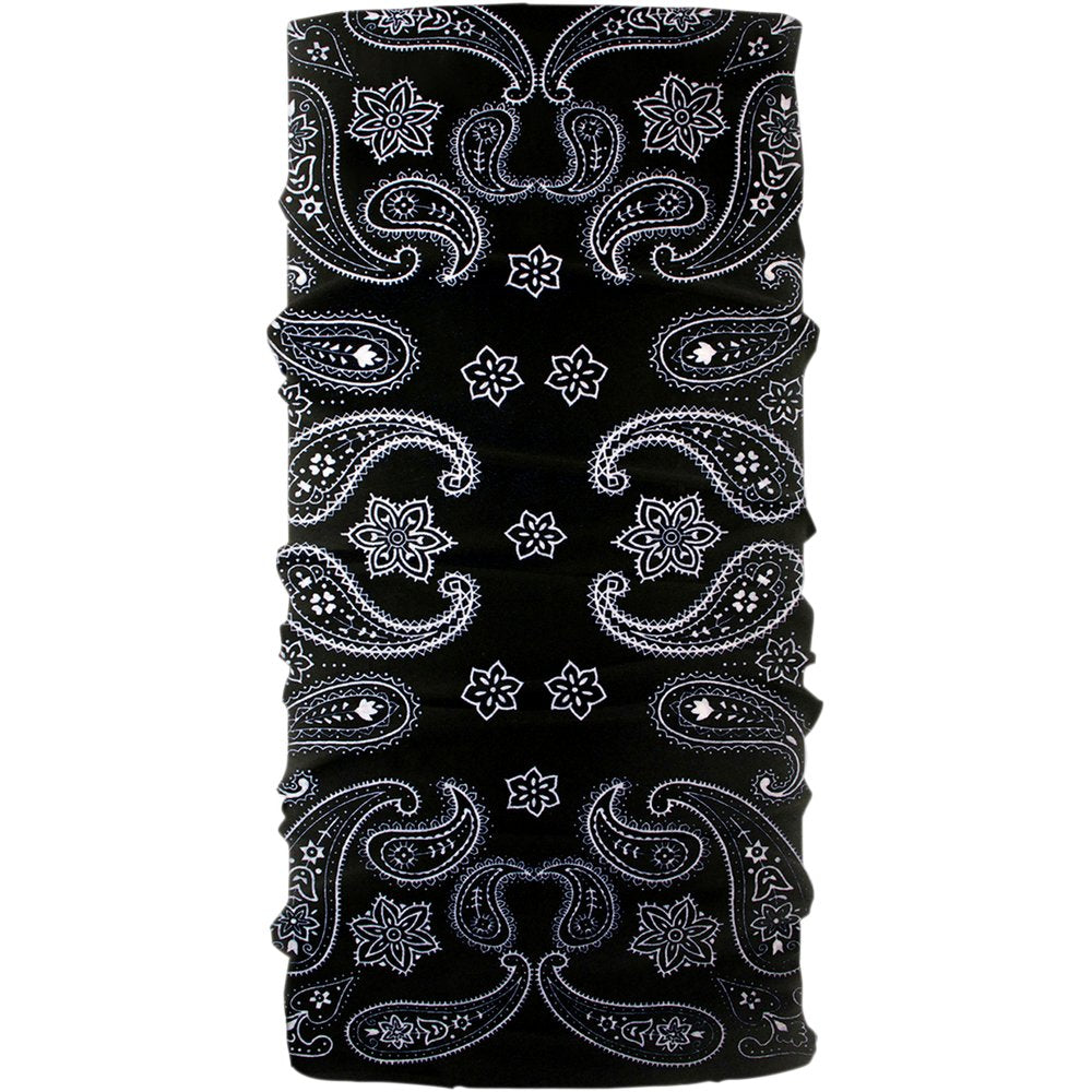 SCHAMPA & DIRT SKINS Neck Tube - Black/White Paisley TUBE-01