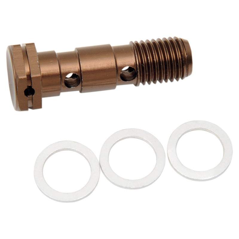 SHINDY Aluminum Banjo Bolt - Double - Honda/Kawasaki/Suzuki/Yamaha 17-623