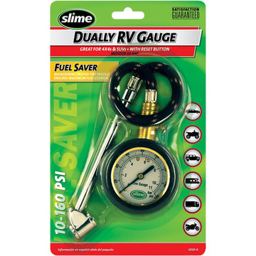 SLIME Tire Pressure Gauge - Dual Head/Dial - 10 psi -160 psi 2020-A