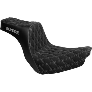 SLYFOX High Noon Seat - Double Diamond - Silver Logo - Silver Stitch - FL/FX '18-'25 4701D-SlyFox