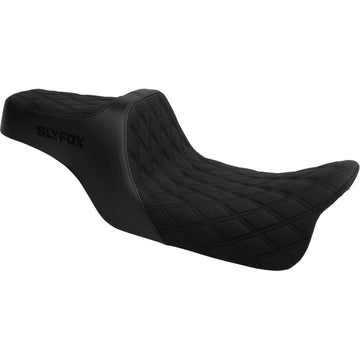 SLYFOX High Noon Seat - Double Diamond - Black Logo - Black Stitch - FLH/FLT '08-'23 4710C-SlyFox