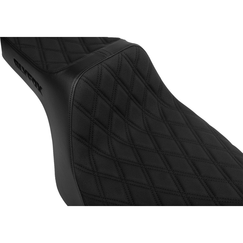 SLYFOX High Noon Seat - Double Diamond - Black Logo - Black Stitch - FLH/FLT '23-'25 4704C-SlyFox