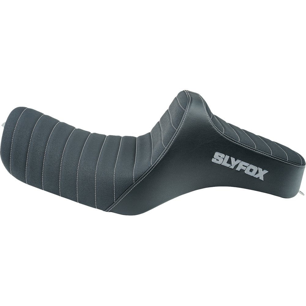 SLYFOX High Noon Seat - Vinyl - Classic Stitch - Silver Logo - Silver Stitch - XL '04-'22 4709B-SlyFox