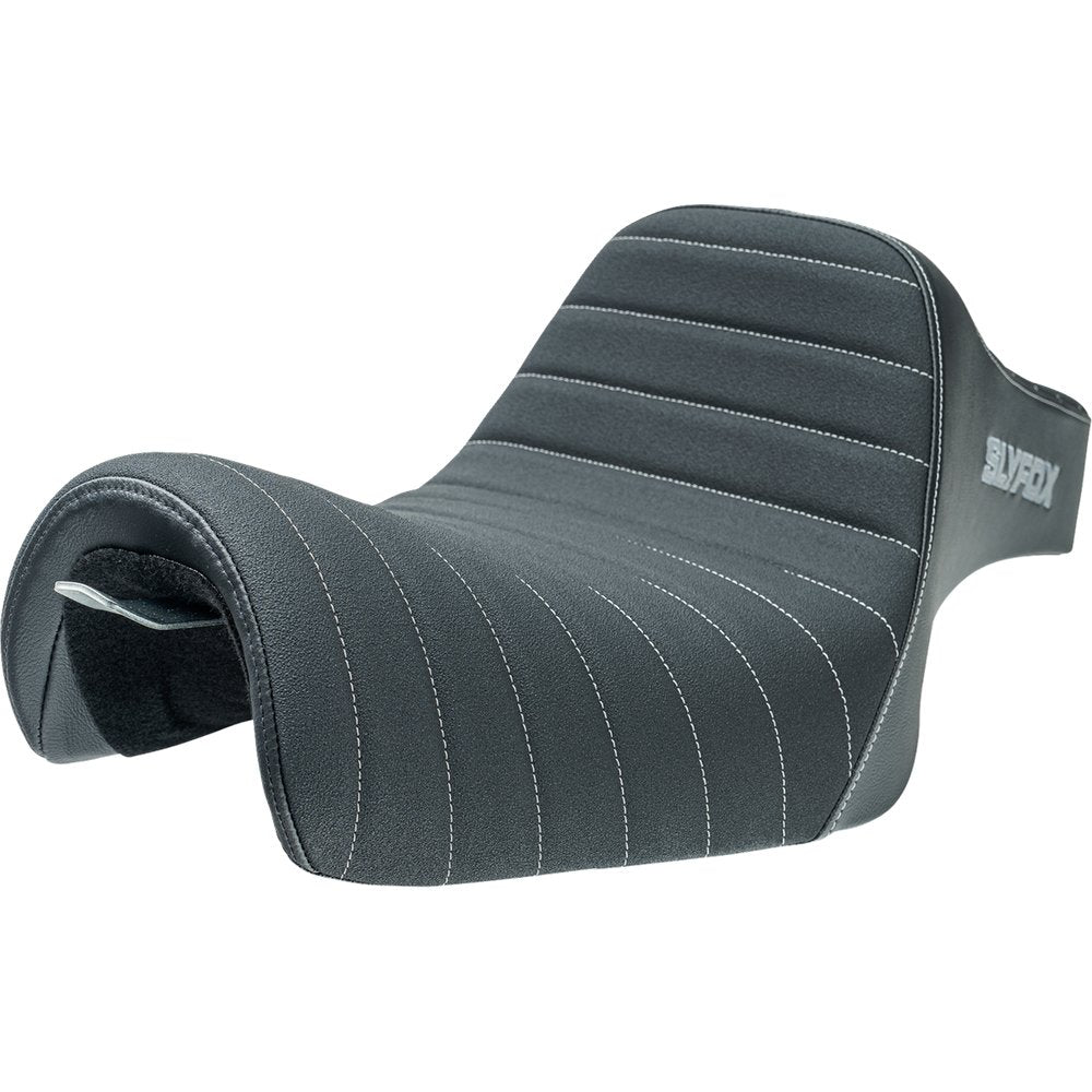 SLYFOX High Noon Seat - Vinyl - Classic Stitch - Silver Logo - Silver Stitch - XL '04-'22 4709B-SlyFox