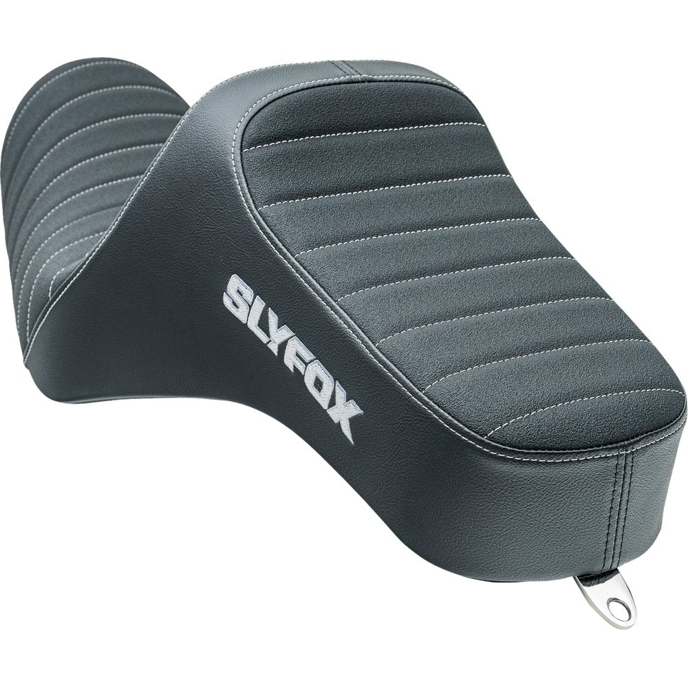 SLYFOX High Noon Seat - Vinyl - Classic Stitch - Silver Logo - Silver Stitch - XL '04-'22 4709B-SlyFox