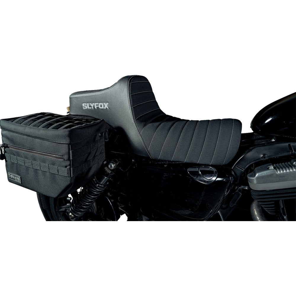 SLYFOX High Noon Seat - Vinyl - Classic Stitch - Silver Logo - Silver Stitch - XL '04-'22 4709B-SlyFox