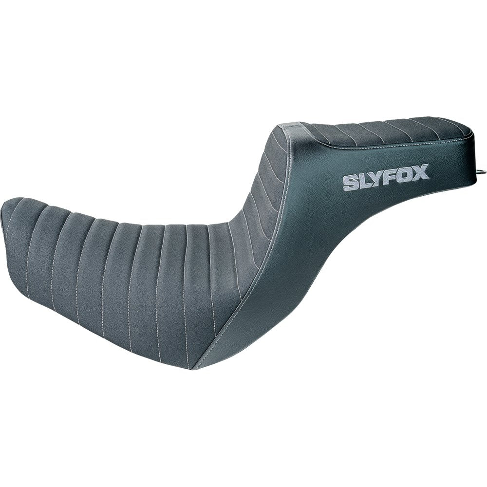 SLYFOX High Noon Seat - Vinyl - Classic Stitch - Silver Logo - FL/FX '18-'24 4701B-slyfox
