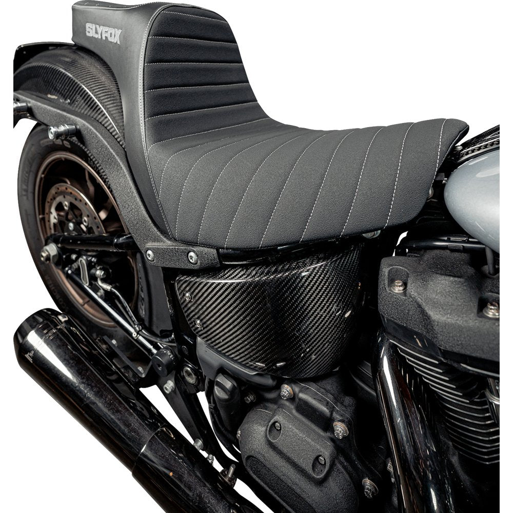 SLYFOX High Noon Seat - Vinyl - Classic Stitch - Silver Logo - FL/FX '18-'24 4701B-slyfox
