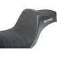 SLYFOX High Noon Seat - Vinyl - Classic Stitch - Gray Logo - Dyna '12-'16 4694B-slyfox
